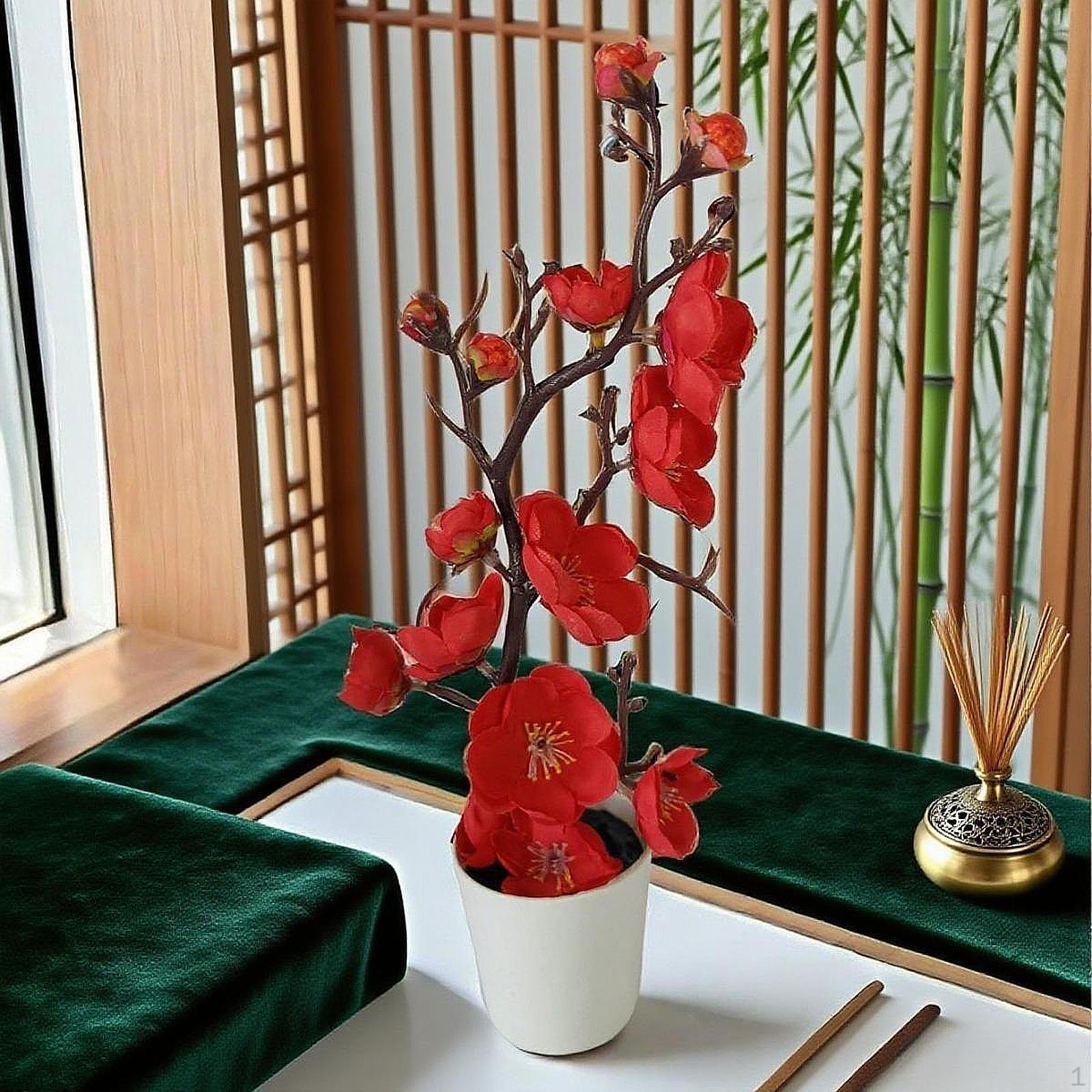 

Искусственный цветок с горшечным бонсай, цветочная композиция для спальни в стиле фермерского дома