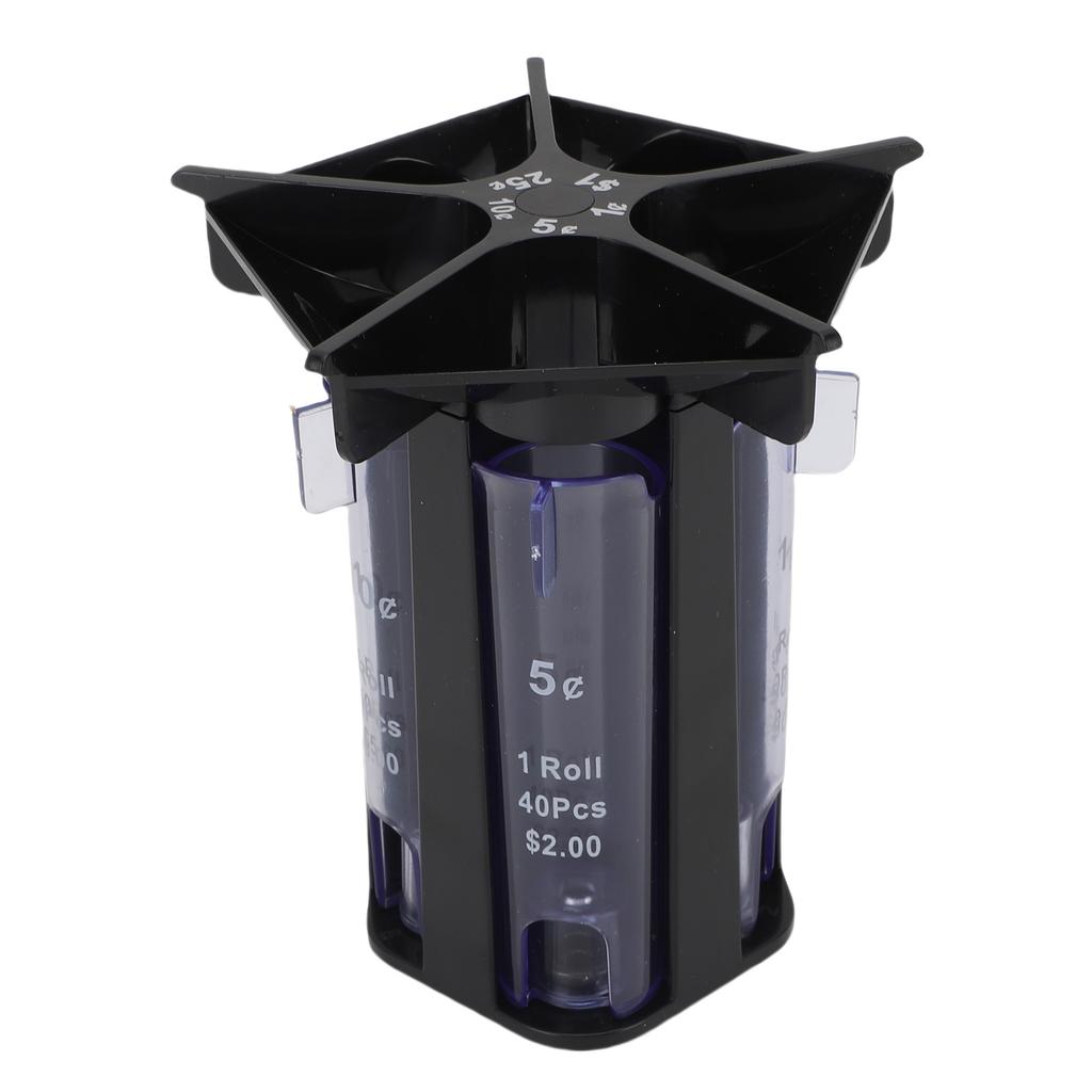 5 in 1 Change Sorter Tube Plastic Manual Change Counter for Employee Retailer Store Hotel Restaurant
