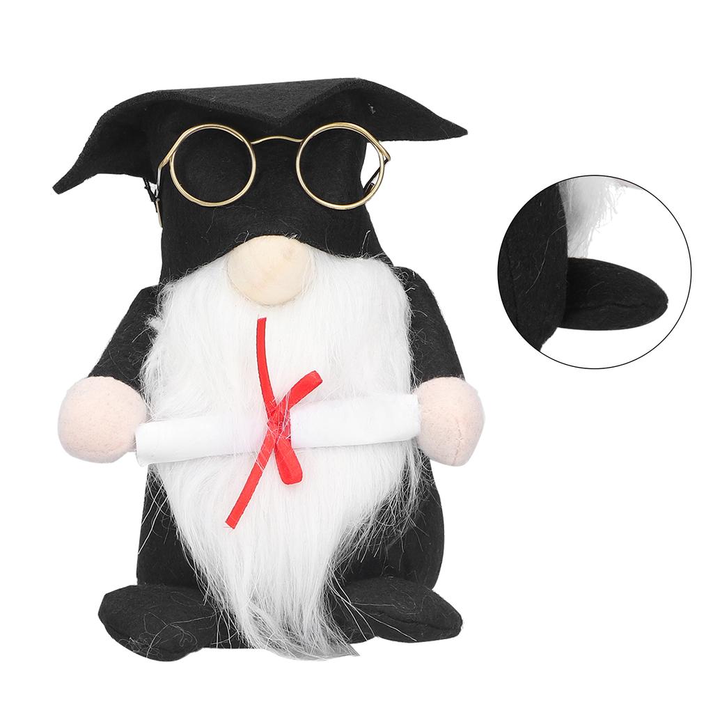 Muñeco de gnomo de graduación, pequeño adorno de gnomo sin rostro con barba para decoración de graduación.