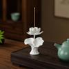 3D Printed Lotus Figurine, Flower Shape Decorative Incense Holder, Desktop Ornament for Meditation Yoga Room Home Office
