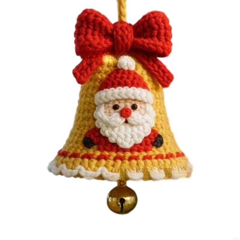Christmas Bells Ornament Knitted Santa Hanging Bells Christmas Tree Decorations For Indoor Outdoor Decoration