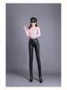 Matte Leather Pants Women Winter Fleece High Waist Leggings for Outerwear Small Feet Bottoms Women