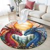 Dragon Artwork Round Area Rug,Carpet Rug for Living Room Bedroom Sofa Playroom Decor,Non-slip Floor Mat