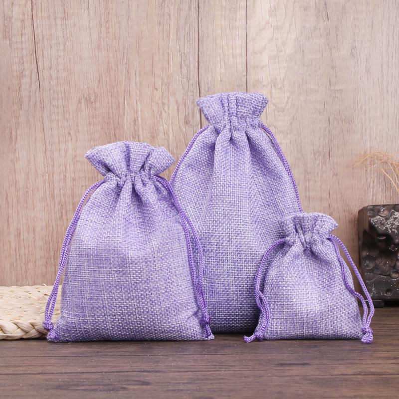 Imitation Linen Drawstring Pouch: Jewelry Storage & Christmas Gift Sachet