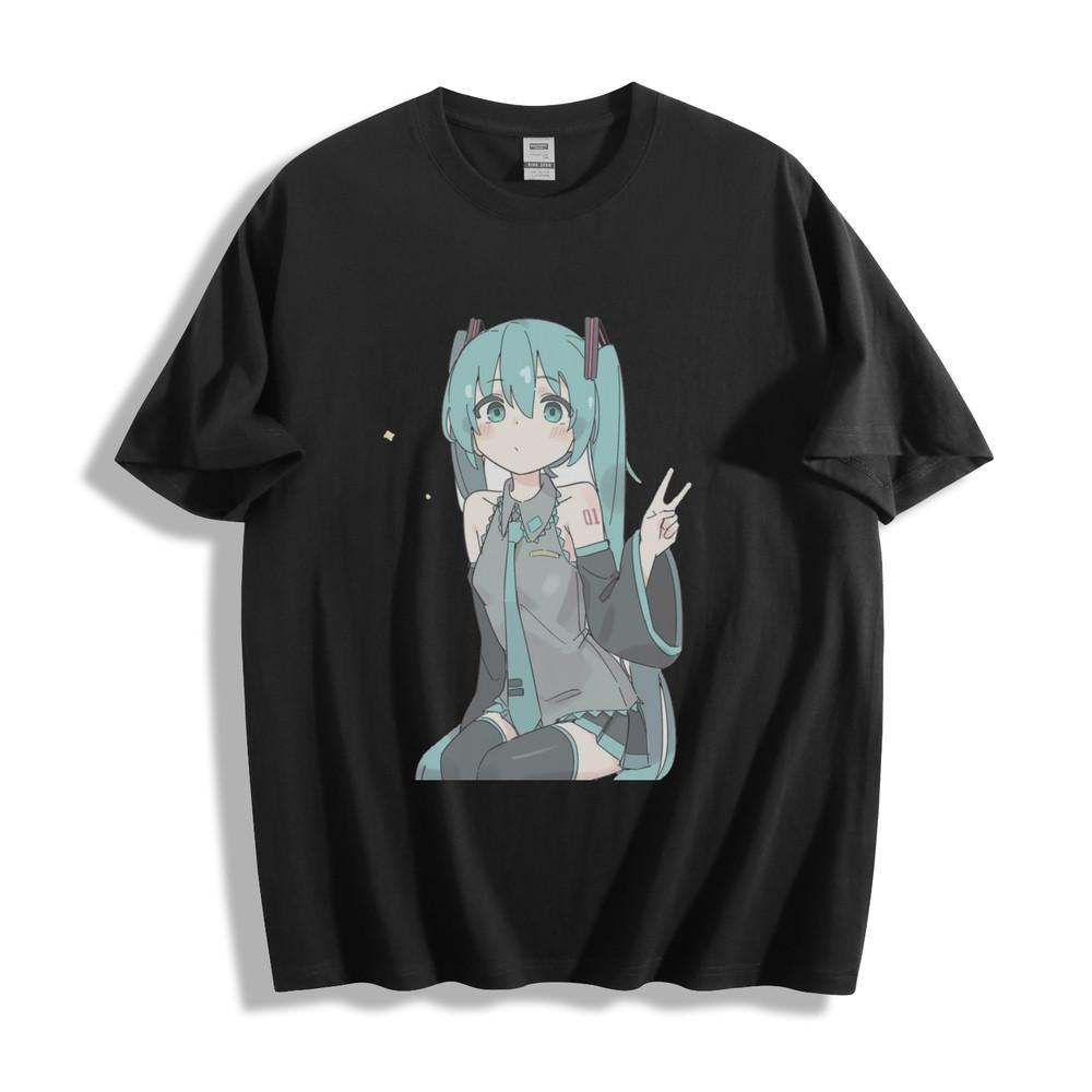Hatsune Miku Peace Sign T-Shirt - Cheerful Anime Vibes Unisex Tee