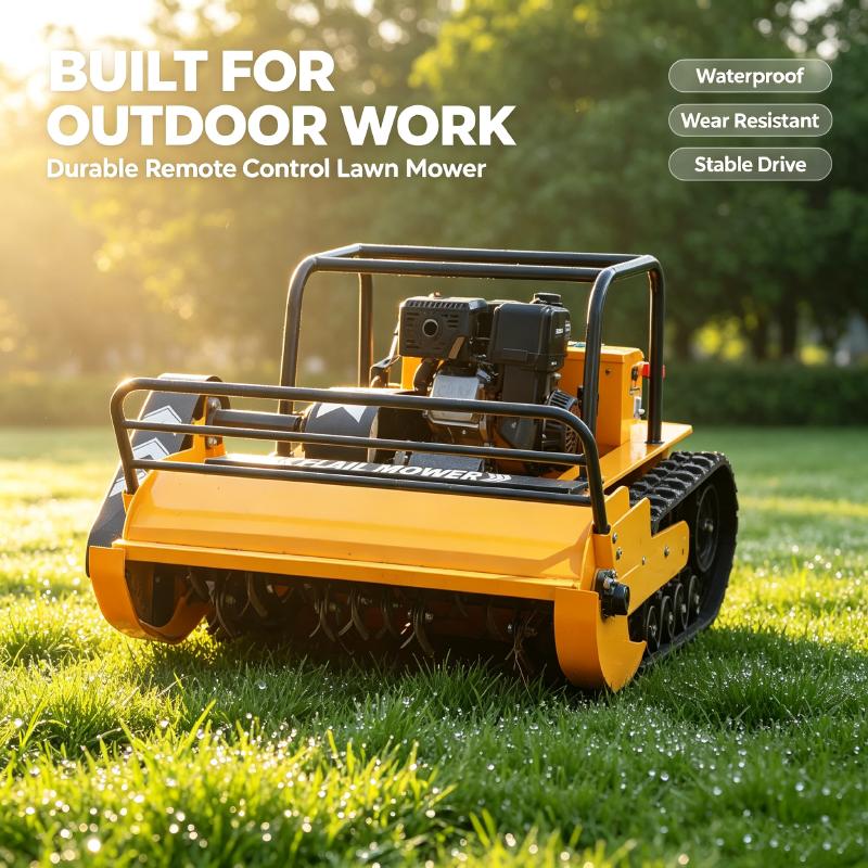 Industrial Grade Crawler RC Lawn Mower Tracked Remote Control Grass Cutting Machine for Engineering Greening