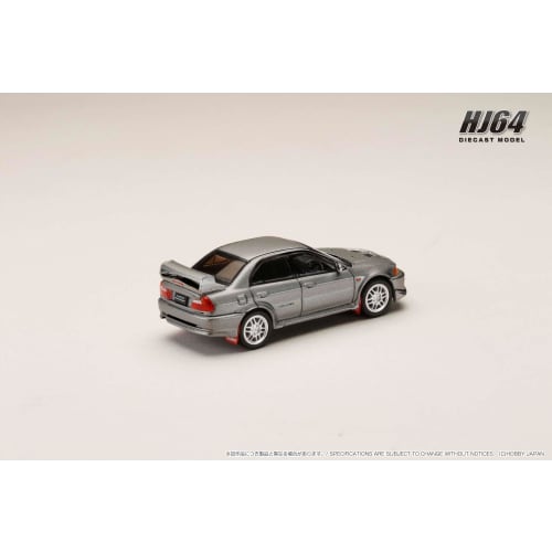 Hobby Japan HJ64 1/64 Scale Mitsubishi Lancer GSR Evolution 5 CP9A 1998 with Mud Flaps, Titanium Gray Metallic/Custom Color, Finished Model (HJ642032A