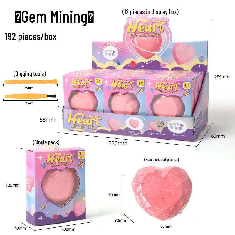 Edelsteinentdeckung DIY Ausgrabungsspielzeug: Pädagogische Überraschungsbox für Kinder mit Kristall-Edelstein- und Meerjungfrauen-Themen