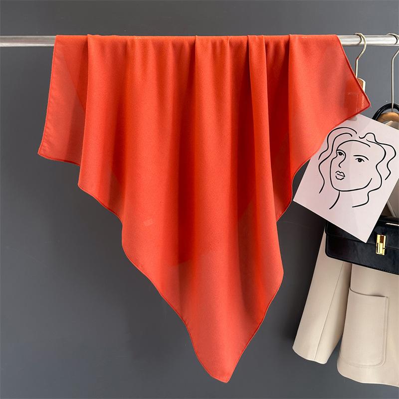 

Шарфы женские модные хлопковые шали обертывания мягкие шейные шарфы 90x90cm оранжевый