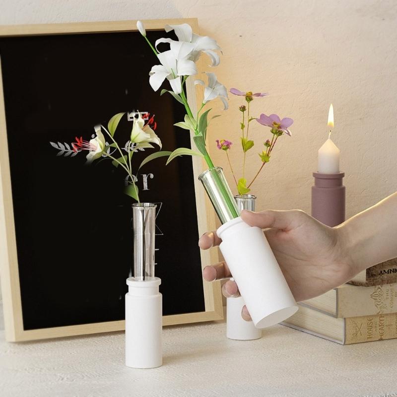 Unique Silicone Crafting Moulds Vase Molds Heart Shape Flowerpot Mold Epoxy Resin Mold Candlestick Moulds for Vase