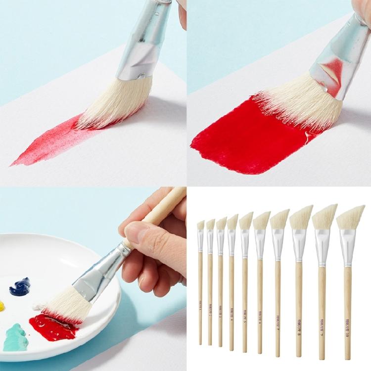 Acrylic Paint Brush Mop Brush for Blending, Goat Hair Brush Wood Handle Artist Brush for Acrylic Watercolor Oil Painting