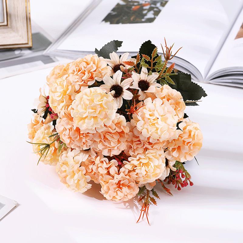 

15 Heads Fake Flowers Bouquet Artificial Flowers Plant Small Bunch Home Party Decor DIY Decoration Wedding Beautiful Fashion шампанського