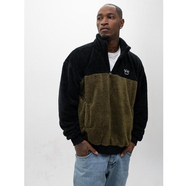 Толстовка Jigga Wear Sherpa Распашная Полупол Флис Медведь Мужская Оверсайз