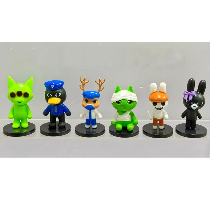 6/12/18pcs Model Game Animal Hospital Figures Set Anomaly Cat Dog Penguin Bunny Figure Ornament Halloween Christma Gift