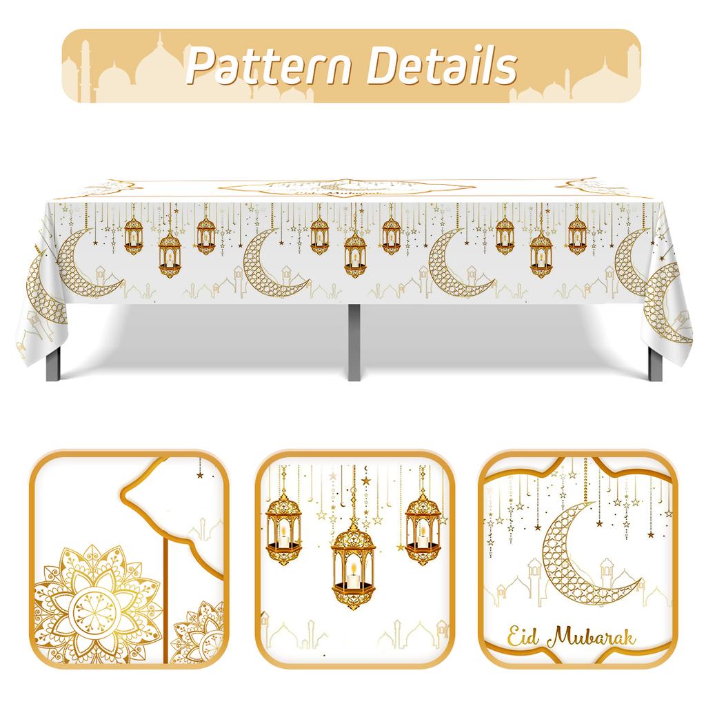 Ramadan Decoration Tablecloth EID Mubarak Decor For Home Tablecloth Ramadan Kareem Islamic Muslim Party Eid Al Adha Gifts 2024
