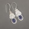 Iolite Earrings Gemstone Jewelry, 925 Solid Sterling Silver Earrings, Handmade Jewelry Birthstone Earrings, Gift For Him