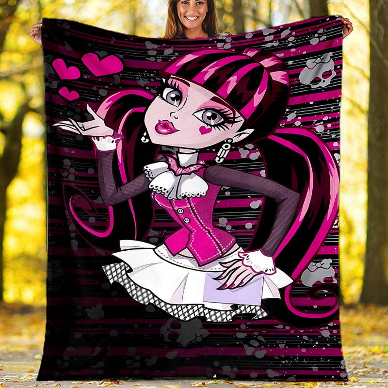 Monster High Theme Printed Blanket - Perfect for Couch, Bed, Travel & Outdoor Use | Machine Washable, Cozy & Durable.