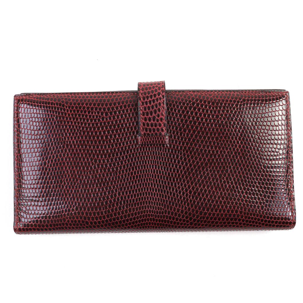HERMES Purse Baan classic H logo wallet Lizard Women Used