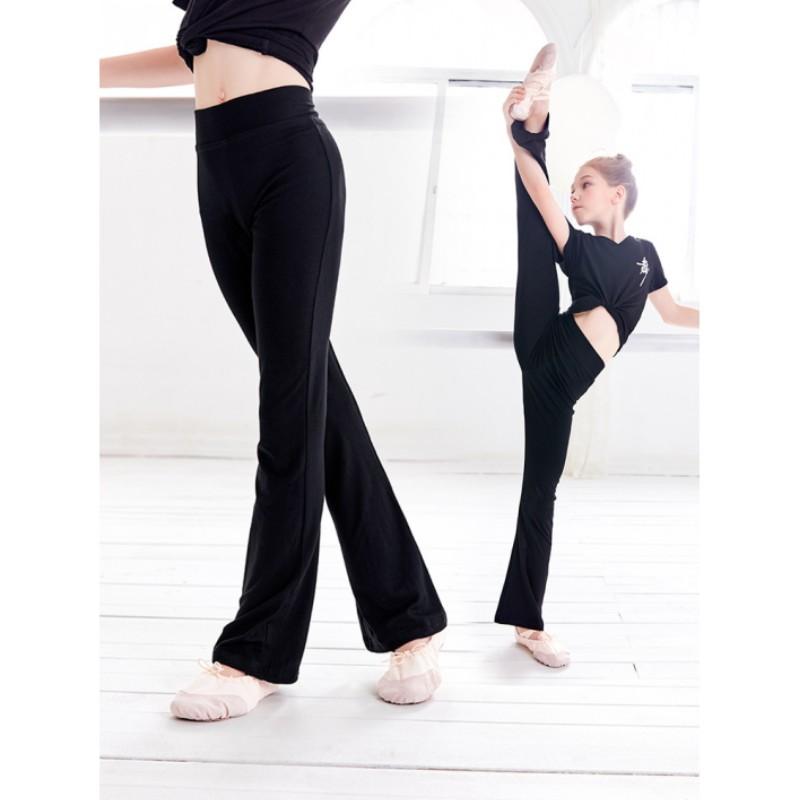 Girls' Spring/Autumn Slim-fit Long Pants Dance Pants for Older Children Bell-bottom Pants Practice Pants