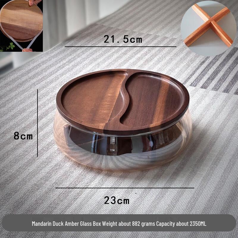 Ящик для хранения из акации и стекла с подставкой