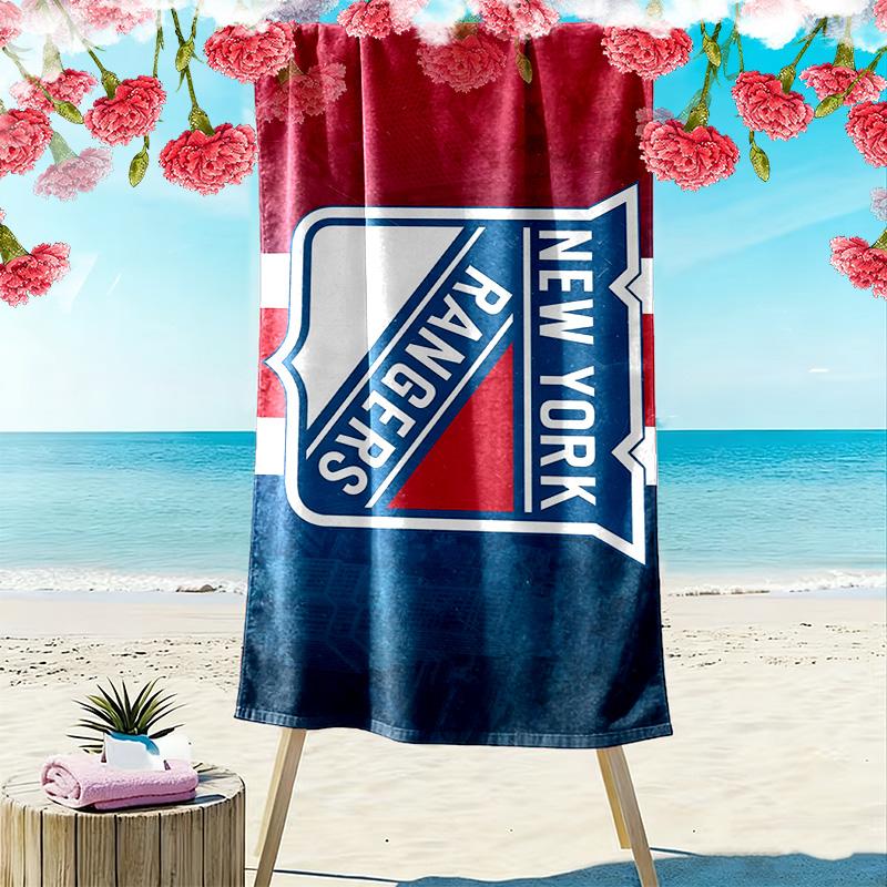 New York Rangers Print Beach Towel, Large Soft Quick Dry Towel for Beach Camping Swimming