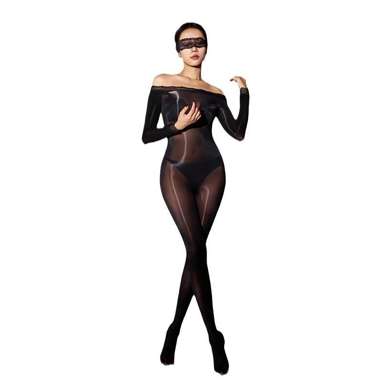 2024 Sexy Lingerie Set Bez Svlékání: Lesklá sukně na boky velkých rozměrů a lákavé pyžamo-uniforma