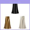 Elegant Satin Fish Tail Skirt For Women With Stretch Waistband In Spring Fashion