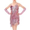 With Gloves Kids Latin Dance Dress Tassel Dance Performance Outfits  Children Girls