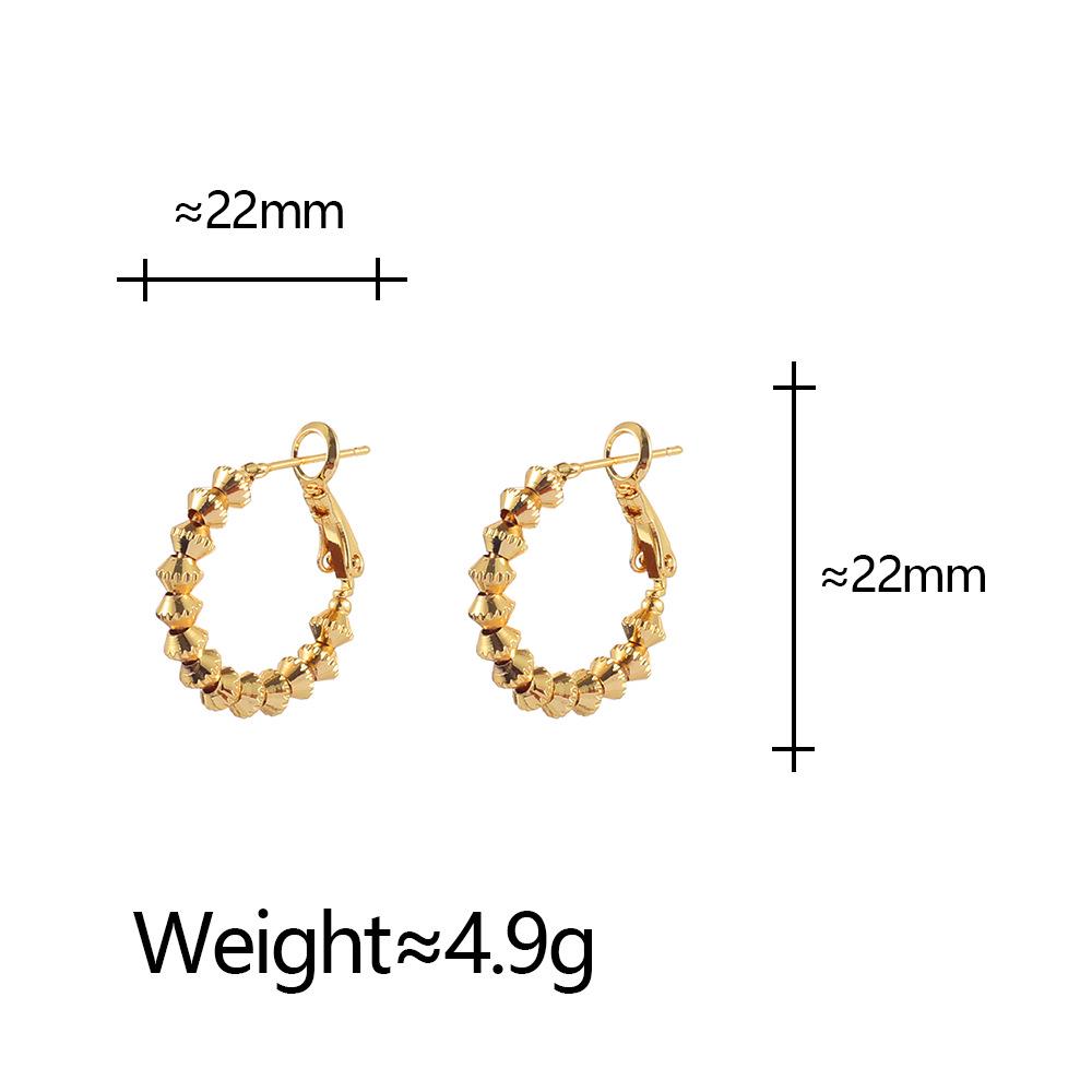 Exquisite Geometric Round Bead Dangle Earrings: Chic & Luxurious Women's Ear Jewelry with a Cool, Niche Design