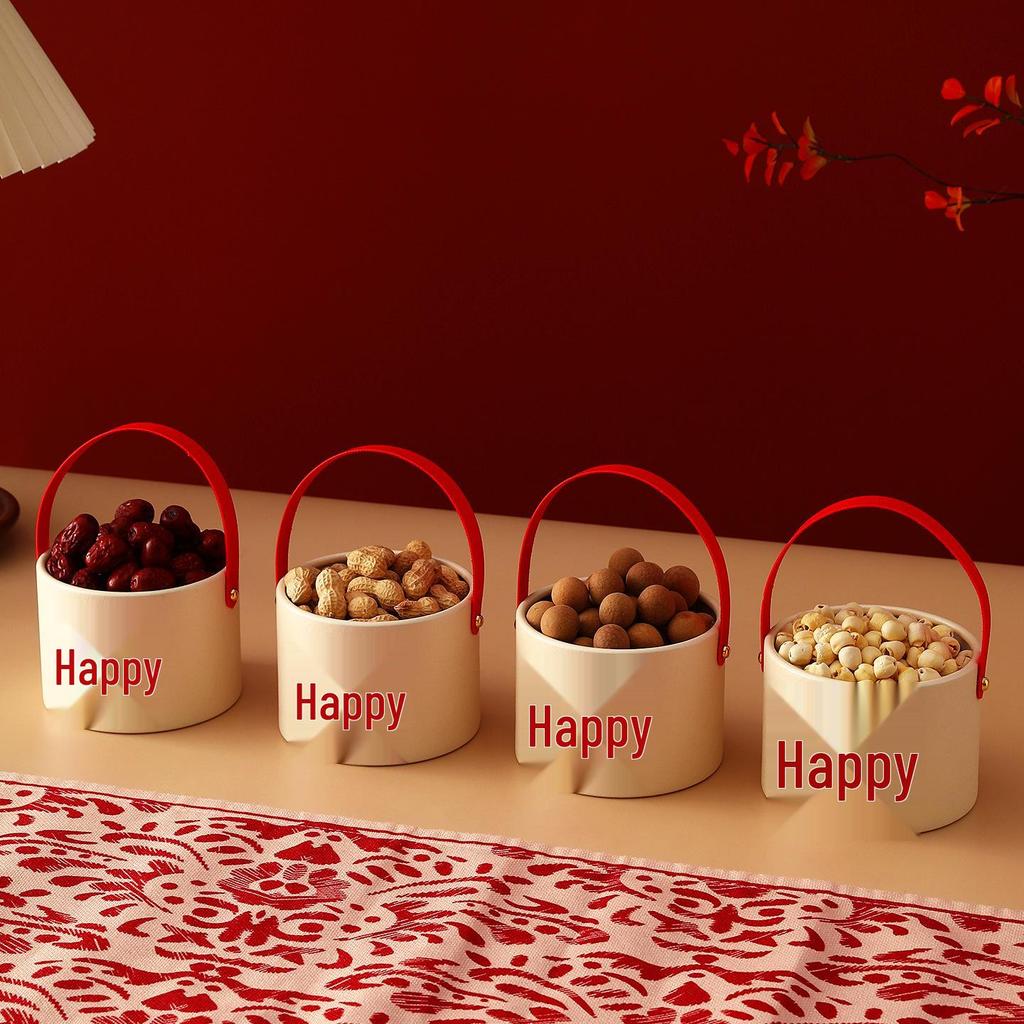 Festive Wedding Room Decoration Set with Dried Fruit Basket for Son's Bed Ceremony