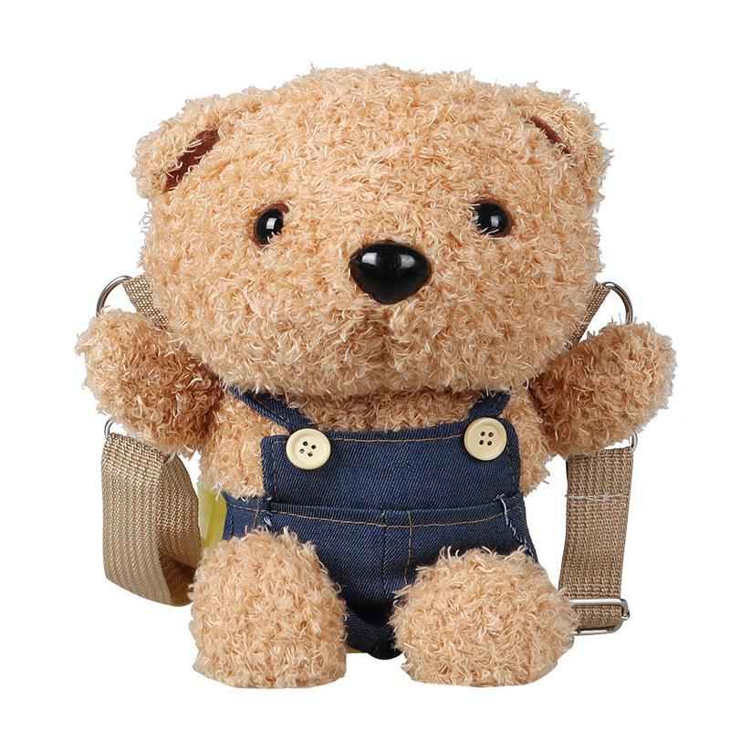Children's Small Bag Cartoon Cute Bear Doll, Mobile Phone Change Single Shoulder Crossbody Bag