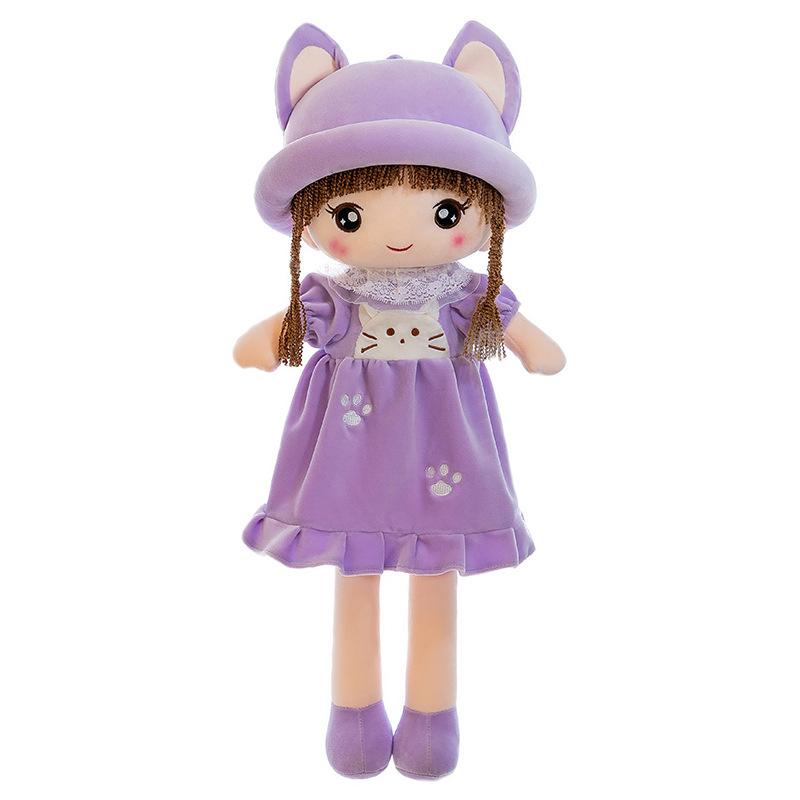 Cute Soothing Rag Doll Plush Toy Cat Ear Princess Doll June 1St Children'S Day Gift For Girl