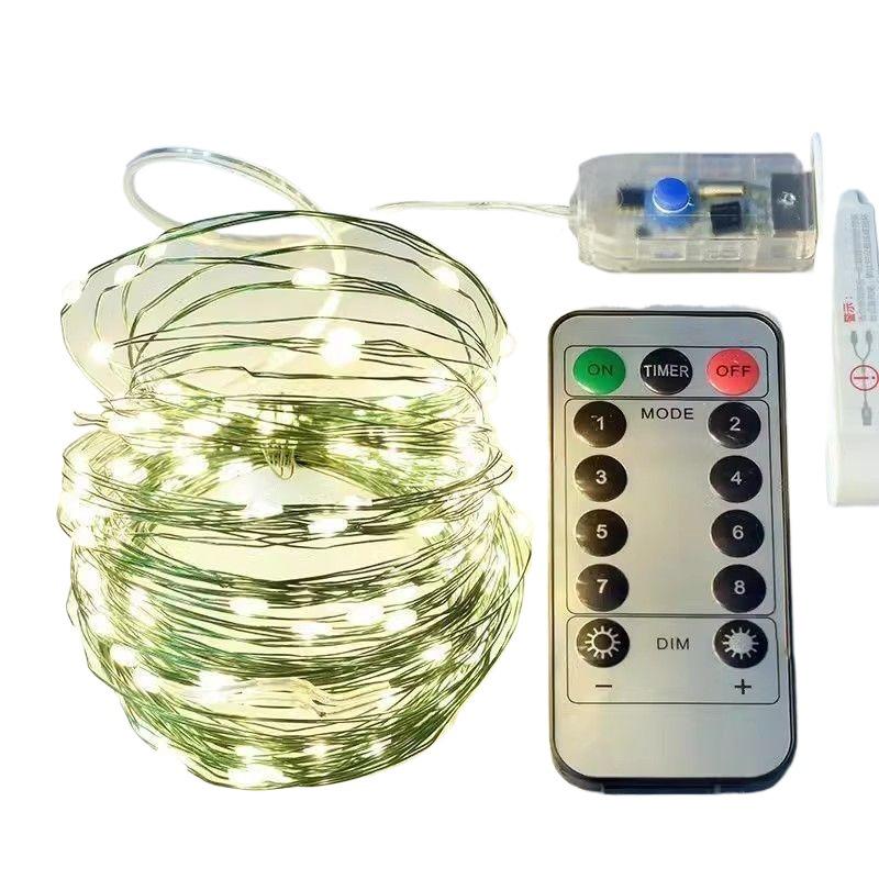 Funkelnder Stern Kupferdraht Weihnachtsbaum Lichterkette mit grünem Draht zur Girlanden- und Kranzdekoration