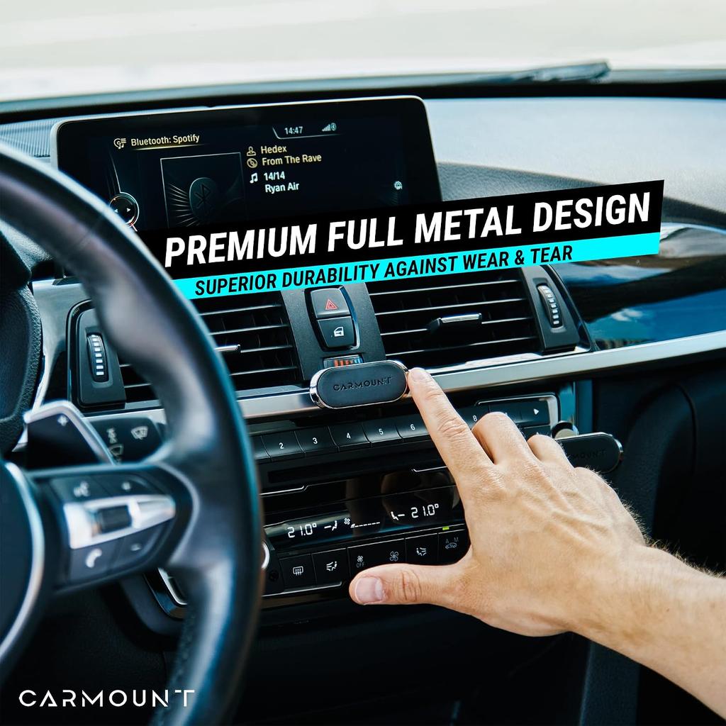 CARMOUNT F1 Dashboard Car Mount | Magnetic Phone Holder for Car, Ultra Strong 8X N52 Magnets, 360° Rotation, Universal Dash Mount for All Cell
