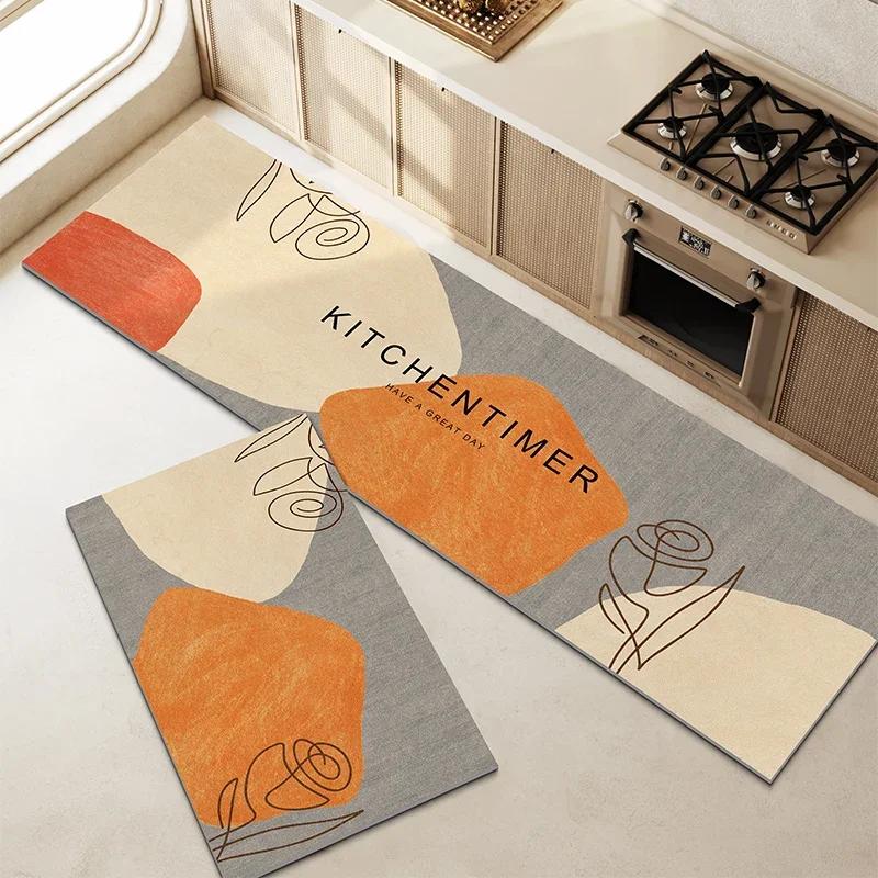 Kitchen Carpet Long Rug Waterproof Pvc Floor Mat Non-slip Leather Home Decoration Oil-proof Foot Mats Alfombra De Cocina