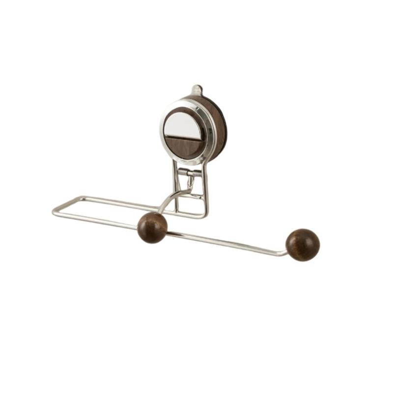

Kitchen Cabinet Paper Towel Rack Suction Cup Wall Mounted Organizers Multiple Use Stainless Steel Wood Materials