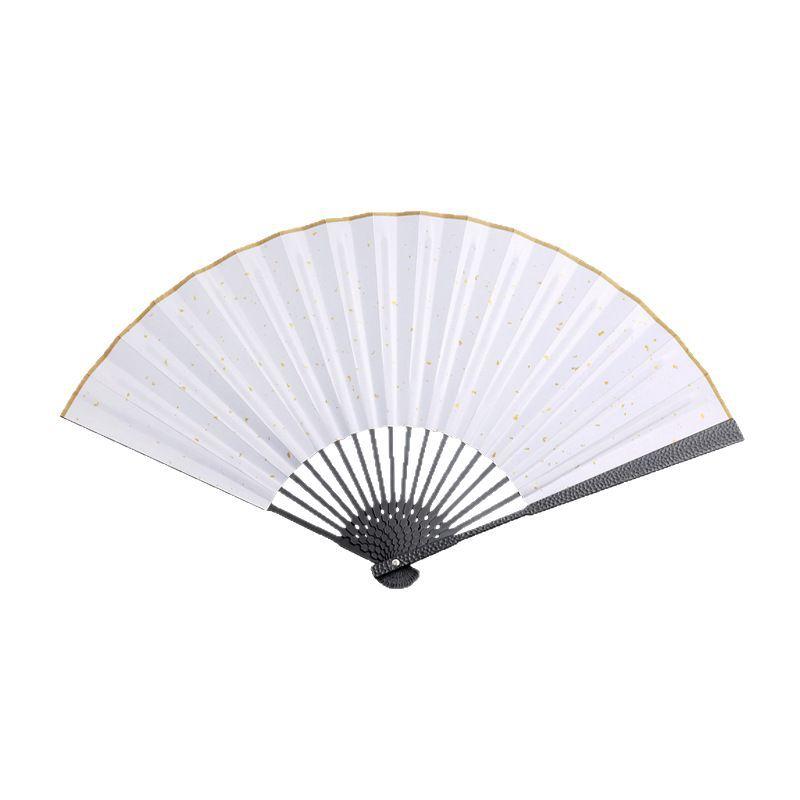 Alloy Folding Fan Ancient Style Portable Fan Chinese Style Summer Flip Bodyproof Black Silk Cloth Fan