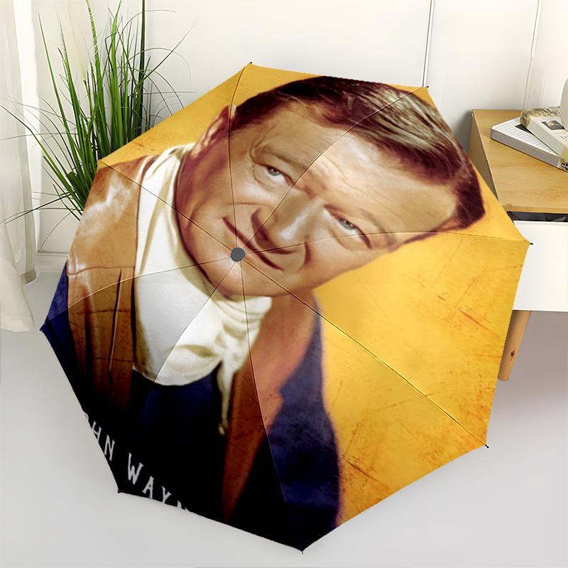 1pc celebrity Umbrella Portable Folding Umbrella Iron Frame Hole Bone Structure Outdoor Home Umbrella