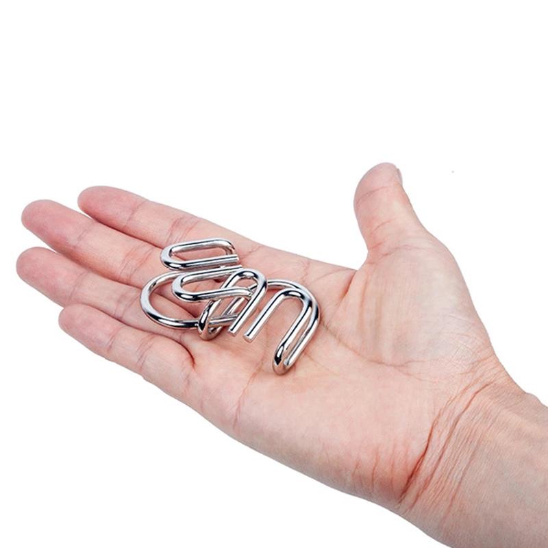 8PCS Set Metal Wire Puzzle Brain Teaser IQ Test Disentanglemen Iron Link Unlock Interlock Game Adults Kids Educational Toys
