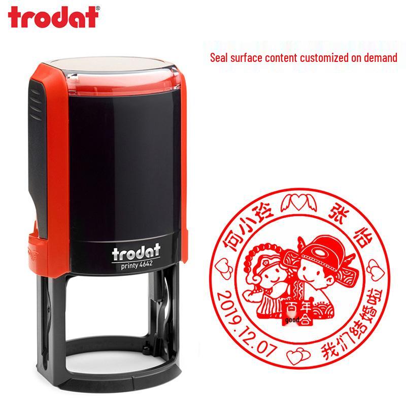 Timbro Rotondo Autoinchiostrante Zhuoda: 30mm, 38mm, 42mm - Design Flip-Top con Inchiostro Integrato per Uso Amministrativo