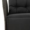 3 Piece Bistro Set with Cushions Black Poly Rattan