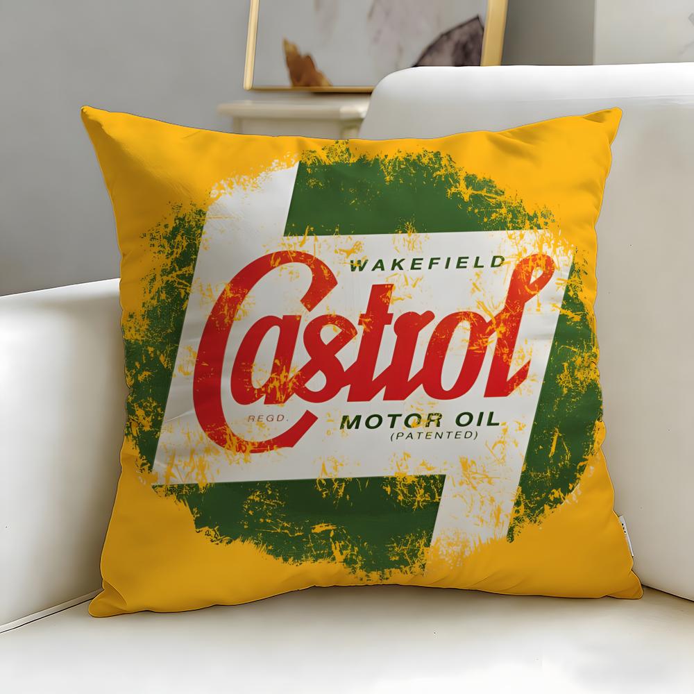classic brand Castrol Cushion Cover Soft  EasyWash Pillow Case  Versatile for Couch Bed Travel and Office