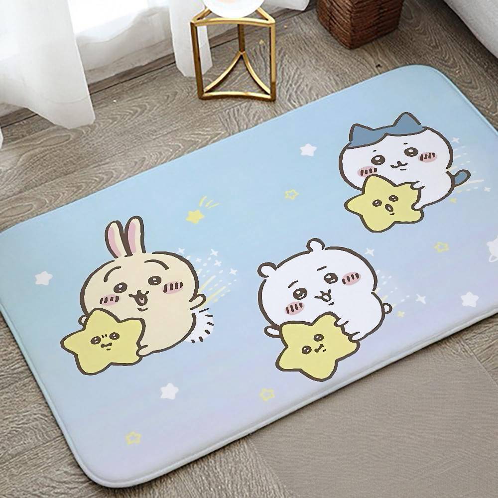 Cute Cartoon C-chiikawa Floor Mats Home Laundry Rug Carpet For Living Room Decor Lounge Area Anti-slip Foot Mat Entrance Doormat
