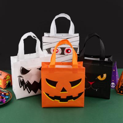 StoBag, Halloween Party Kids Waterproof Non Woven Portable Tote Bag Shopping Bag Candy Gift Bags, 12/30pcs