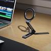 Magnetic Phone Stand Aluminum Alloy Desk Holder for Cell Phone Video Recording Travel Portable Foldable Tripod Adjustable Angle Phone Mount