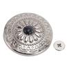 5 Set 30mm Decorative Flower Screw Back Buttons Vintage Screw Buttons with 4.5mm Screws Silver for PU Leather DIY Zinc Alloy
