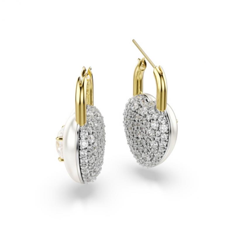 Swarovski Gold Tone Heart Drop Earrings 5737297