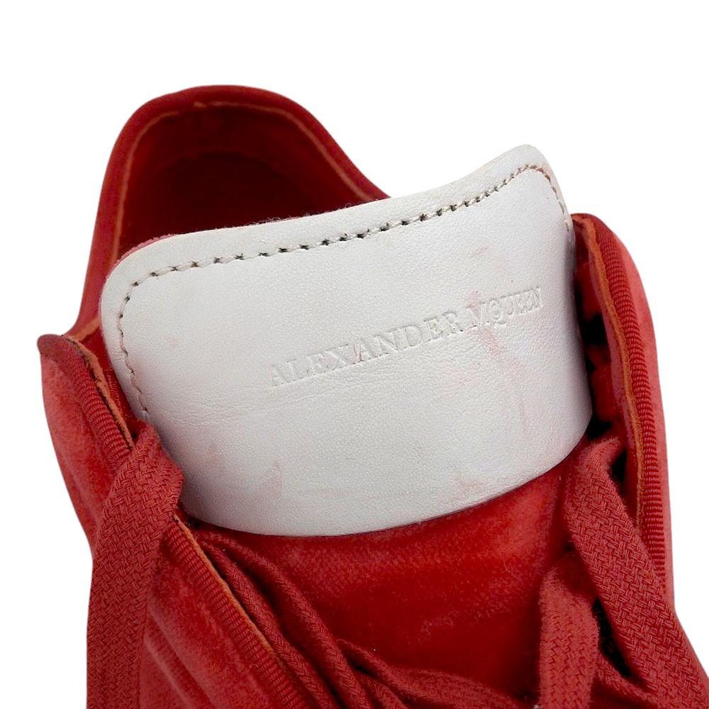 Alexander Mcqueen Beautiful Low-cut Sneakers Shoes for Women In Velvet, Red and White, Size 37, 482173 Shoes 37 Red / whiteUsed