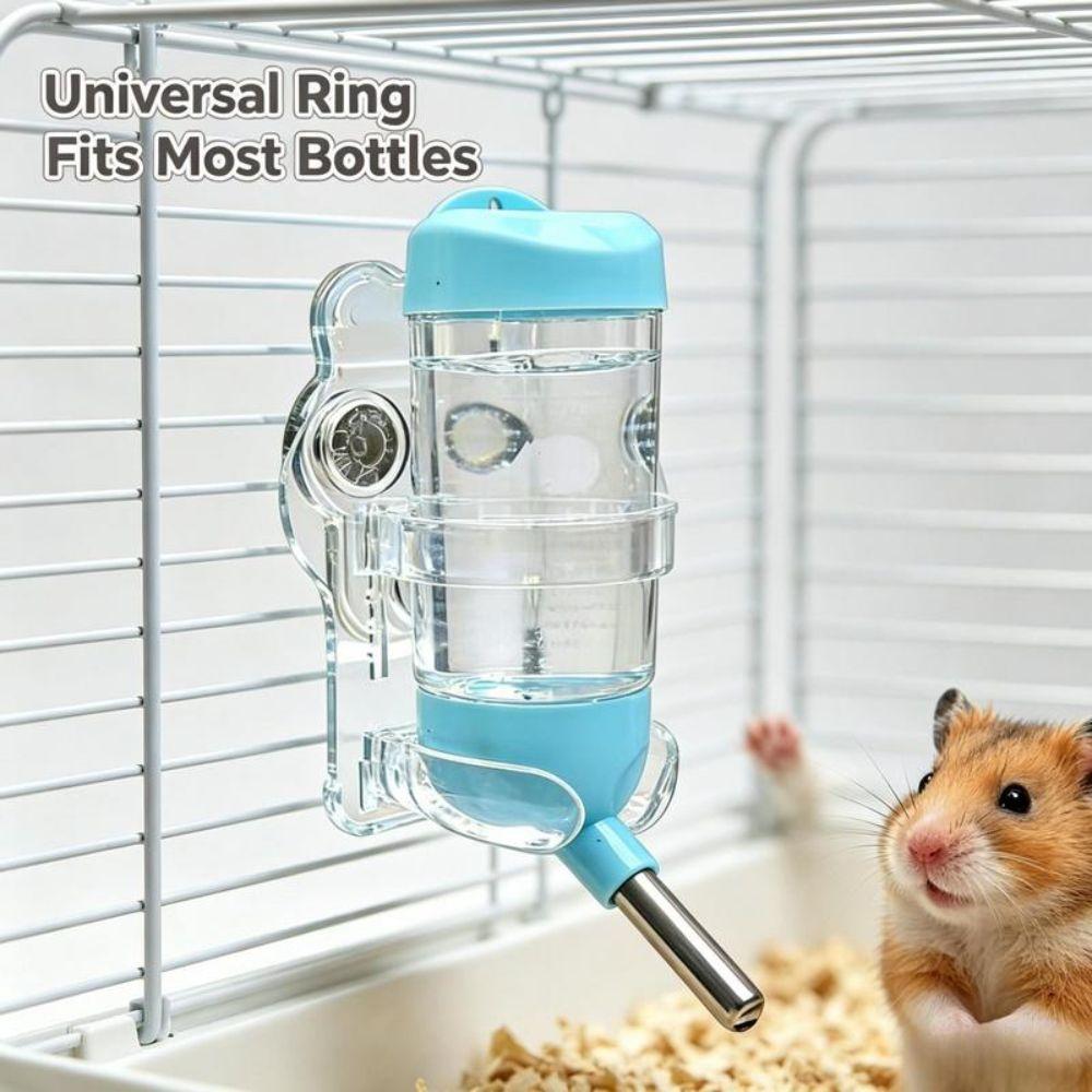 Adjustable Hamster Water Bottle Holder Transparent Drinking Bottle Holder Guinea Pig