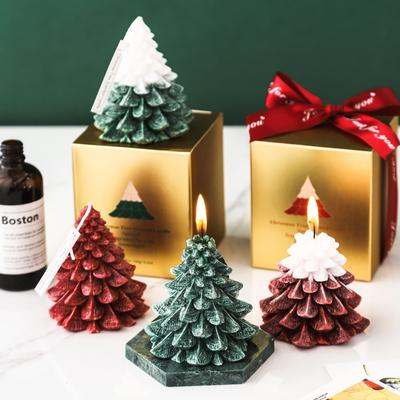 Festival Handgemachte Weihnachtsbaum Duftkerze Eisblume Kerze Handwerk Kerze Atmosphäre Layout